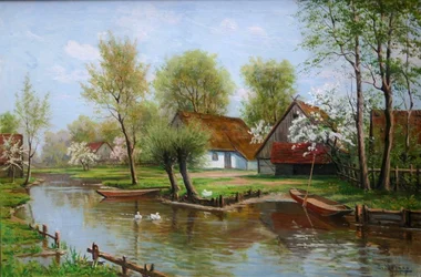 Canal in Spreewald in Spring